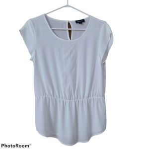 White Smart Set Sheer Blouse